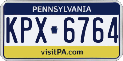 PA license plate KPX6764