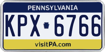PA license plate KPX6766