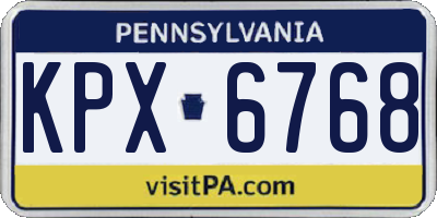 PA license plate KPX6768