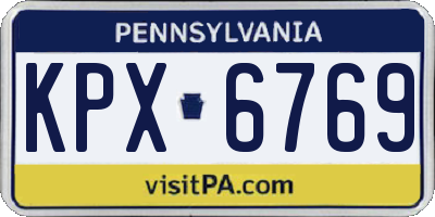 PA license plate KPX6769