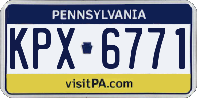 PA license plate KPX6771