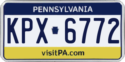 PA license plate KPX6772