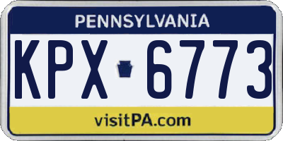 PA license plate KPX6773