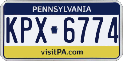 PA license plate KPX6774