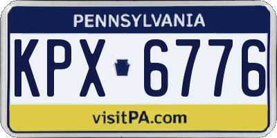 PA license plate KPX6776