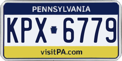 PA license plate KPX6779
