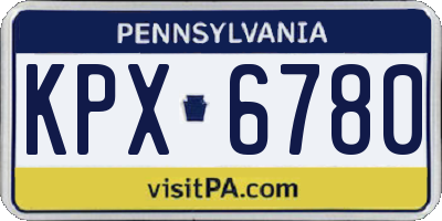 PA license plate KPX6780