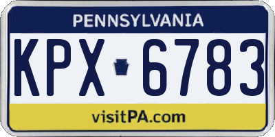 PA license plate KPX6783