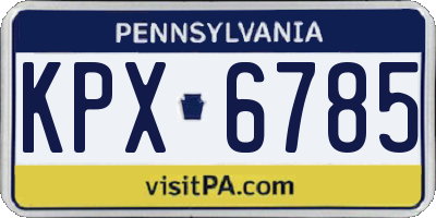 PA license plate KPX6785