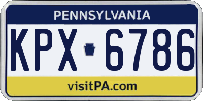 PA license plate KPX6786