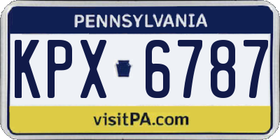 PA license plate KPX6787