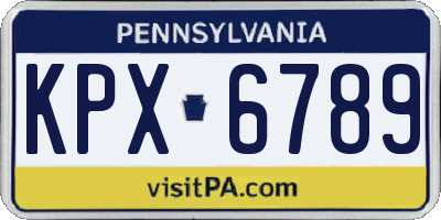 PA license plate KPX6789