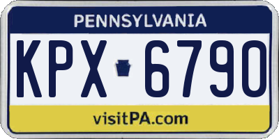 PA license plate KPX6790