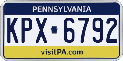 PA license plate KPX6792