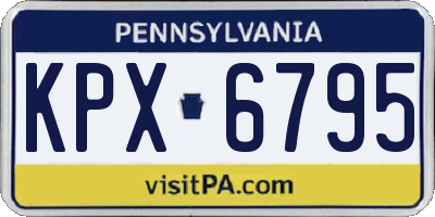PA license plate KPX6795