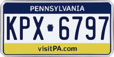 PA license plate KPX6797