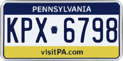 PA license plate KPX6798