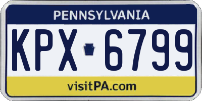 PA license plate KPX6799