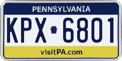 PA license plate KPX6801