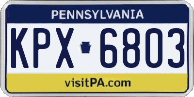 PA license plate KPX6803