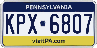 PA license plate KPX6807