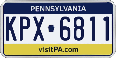 PA license plate KPX6811