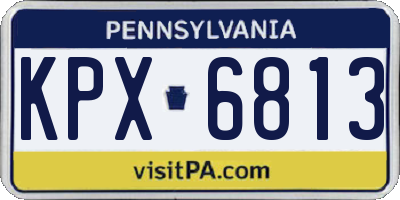 PA license plate KPX6813