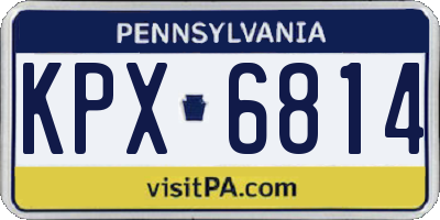 PA license plate KPX6814