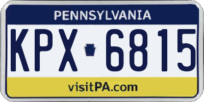 PA license plate KPX6815