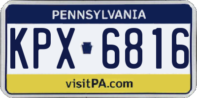 PA license plate KPX6816