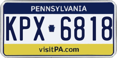 PA license plate KPX6818