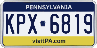 PA license plate KPX6819