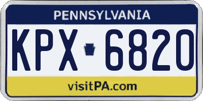PA license plate KPX6820