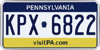 PA license plate KPX6822