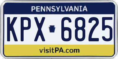 PA license plate KPX6825