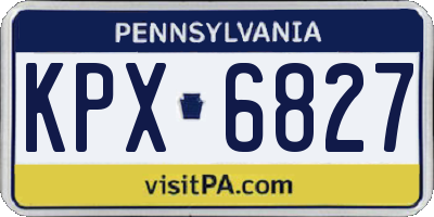 PA license plate KPX6827