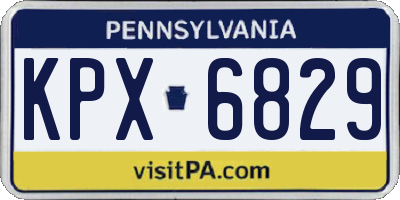 PA license plate KPX6829