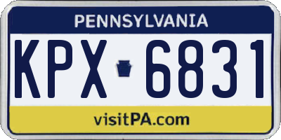 PA license plate KPX6831