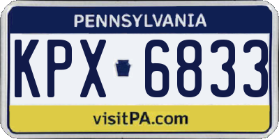 PA license plate KPX6833