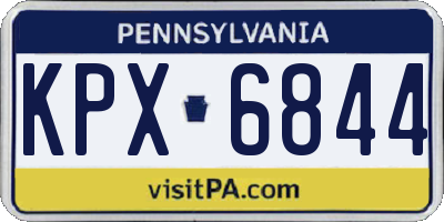 PA license plate KPX6844