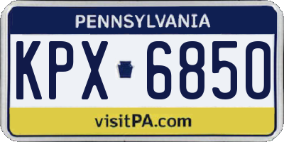 PA license plate KPX6850