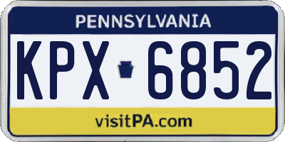 PA license plate KPX6852