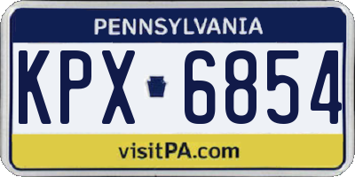 PA license plate KPX6854