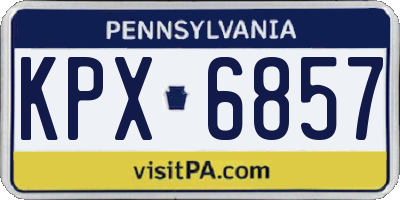 PA license plate KPX6857
