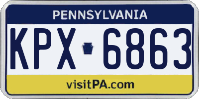 PA license plate KPX6863