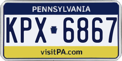 PA license plate KPX6867