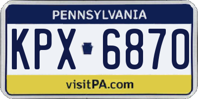 PA license plate KPX6870