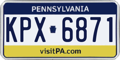 PA license plate KPX6871