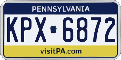 PA license plate KPX6872