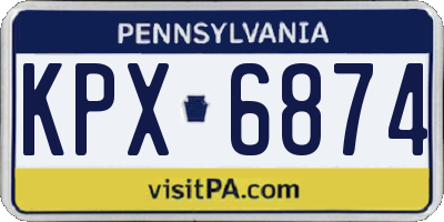 PA license plate KPX6874